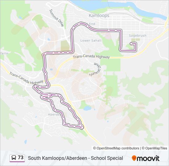 73 Bus Line Map