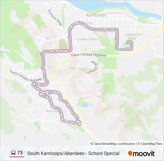 Plan de la ligne 73 de bus