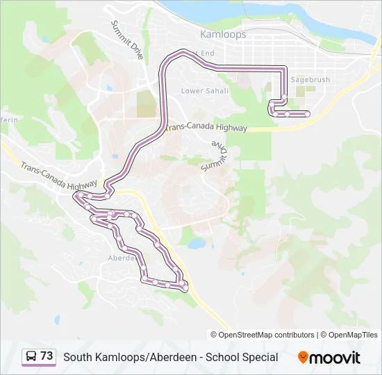 Plan de la ligne 73 de bus