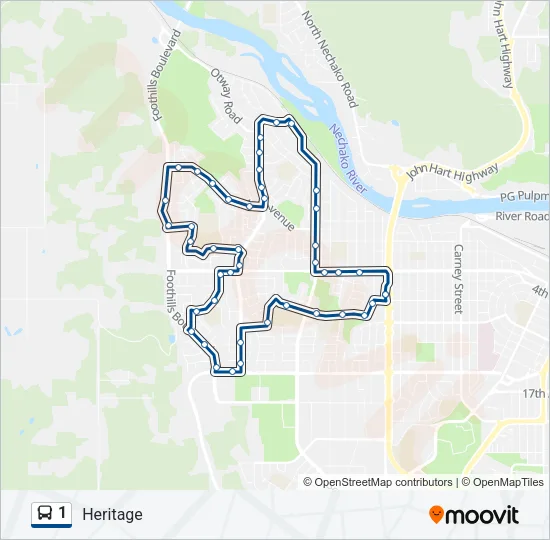 1 Bus Line Map