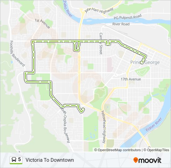 5 Bus Line Map