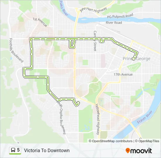5 Bus Line Map