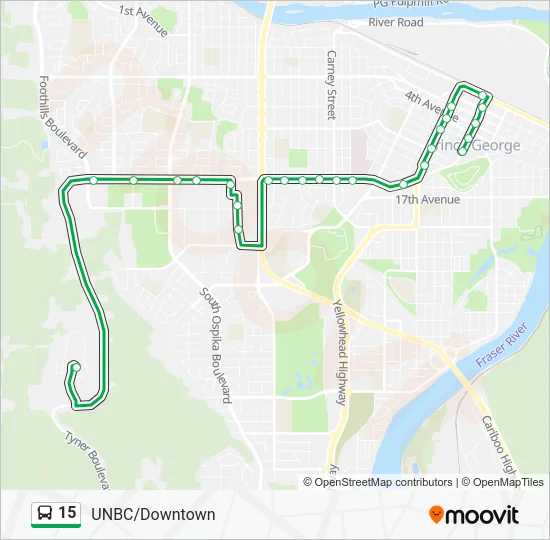 15 Bus Line Map