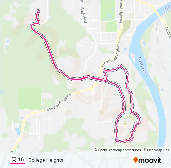 16 Bus Line Map