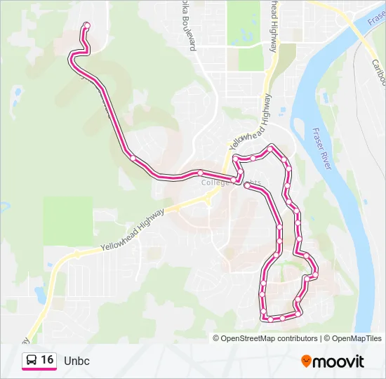 16 Bus Line Map