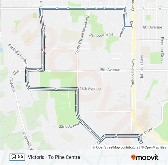 55 Bus Line Map