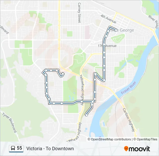 55 Bus Line Map