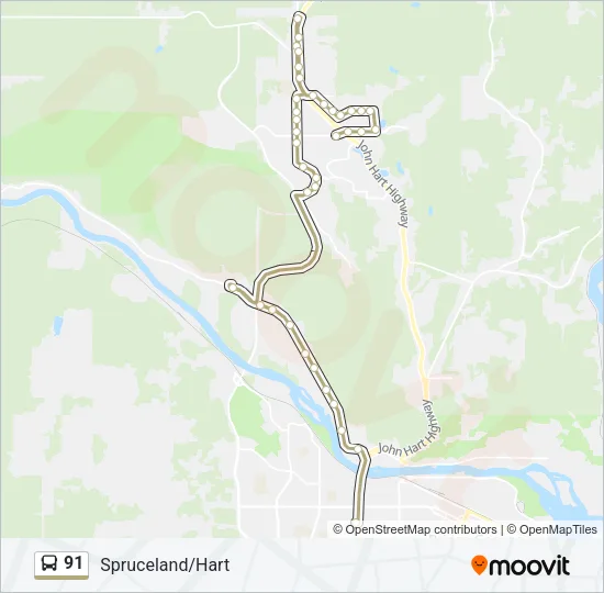 91 Bus Line Map
