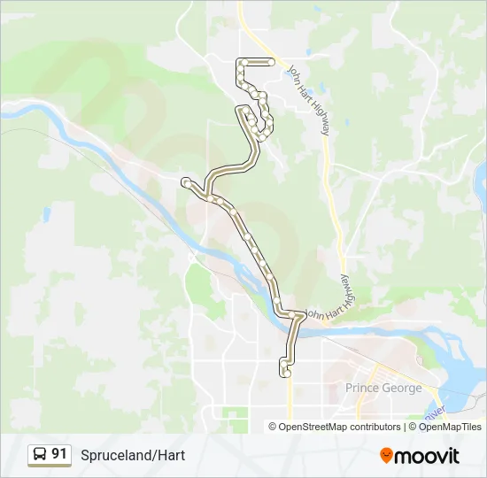 91 Bus Line Map