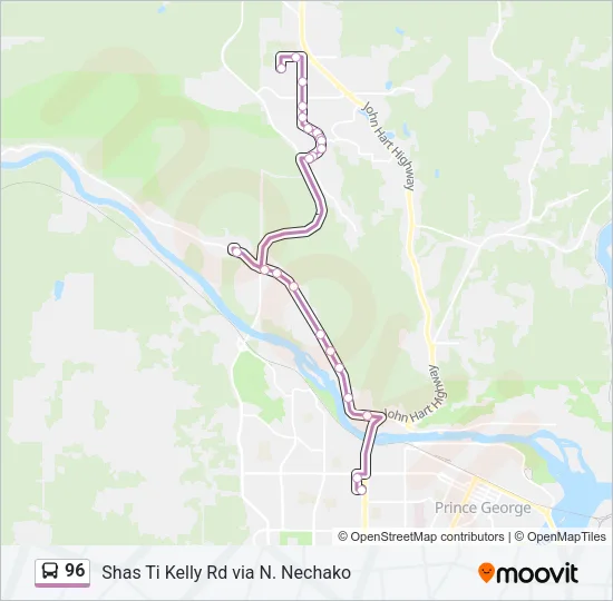 96 Bus Line Map