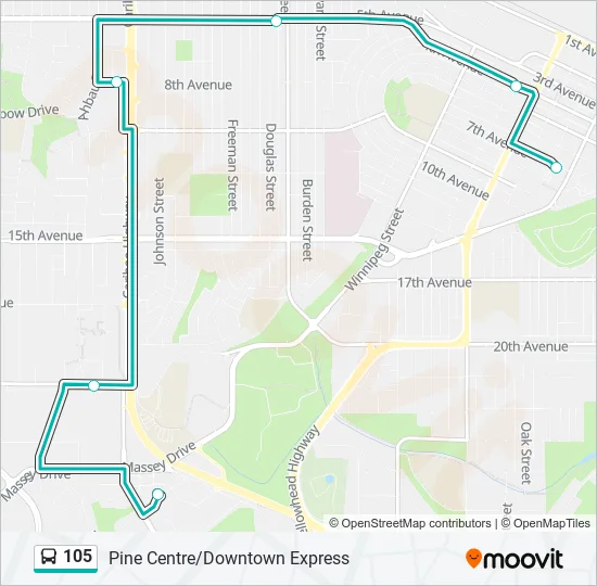 105 Bus Line Map