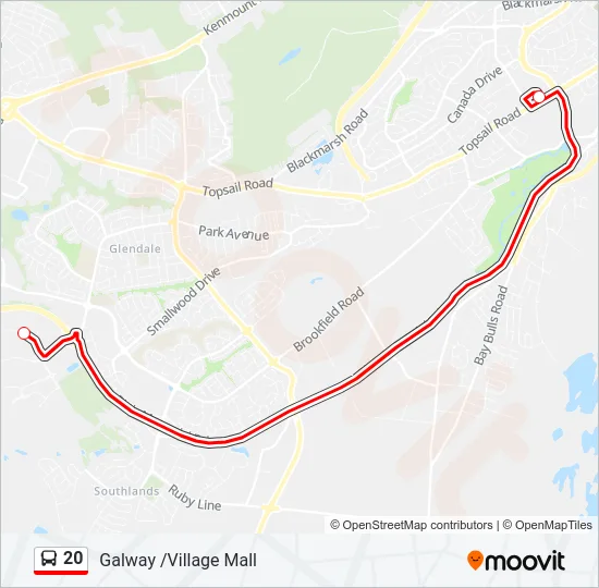 20 Bus Line Map