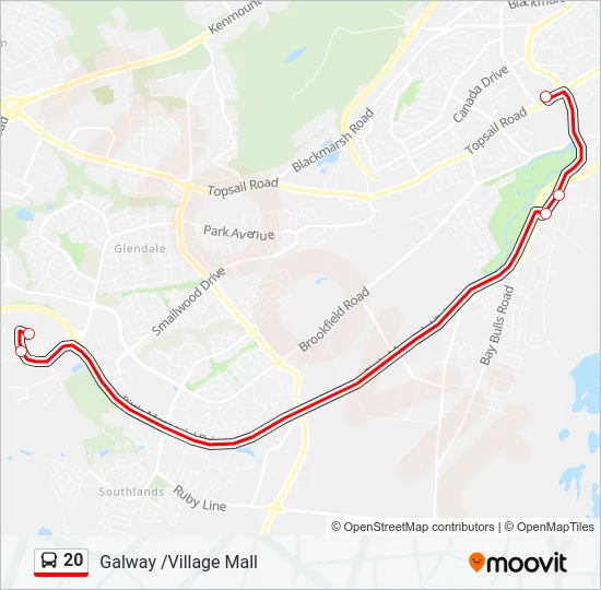 20 Bus Line Map