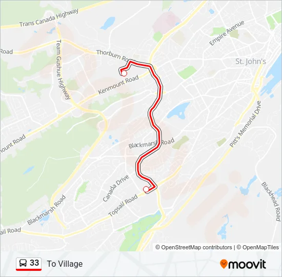 33 Bus Line Map