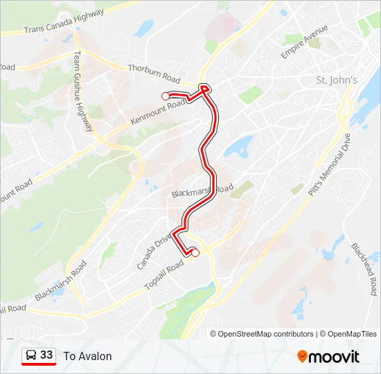 33 Bus Line Map