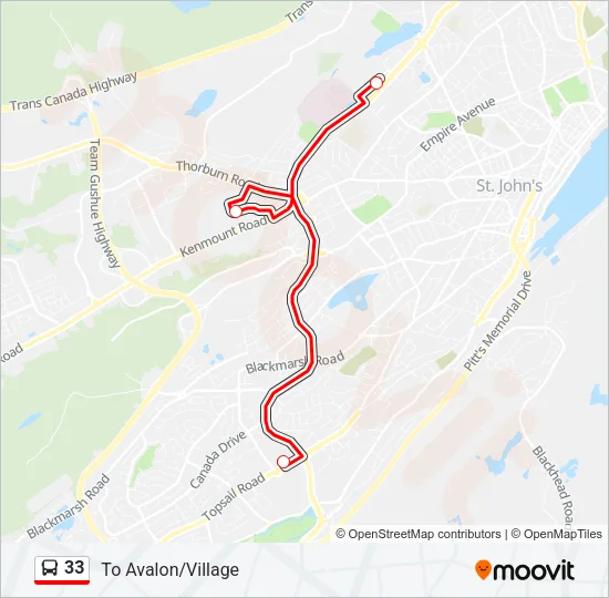 33 Bus Line Map