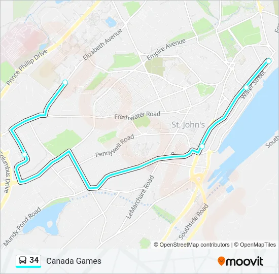 34 Bus Line Map