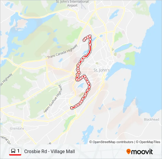 1 Bus Line Map
