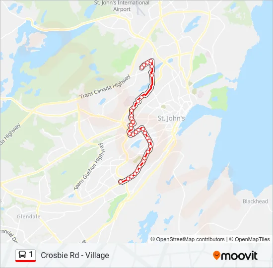 1 Bus Line Map