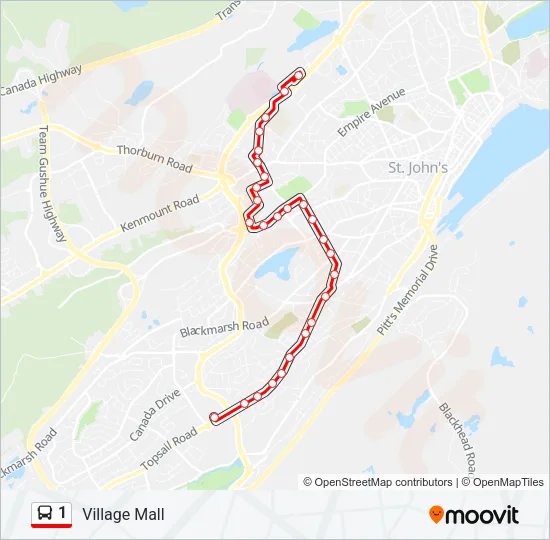 1 Bus Line Map