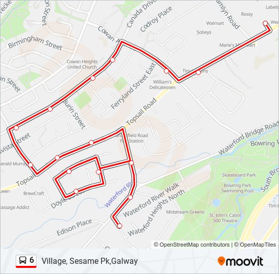 6 bus Line Map