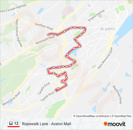 12 Bus Line Map