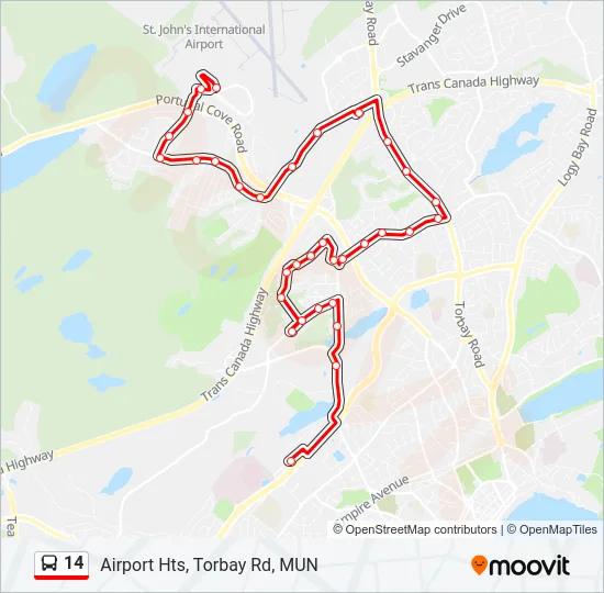 14 Bus Line Map