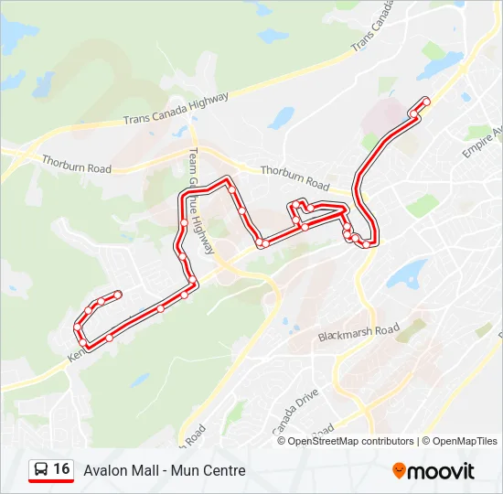 16 Bus Line Map