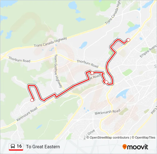 16 Bus Line Map