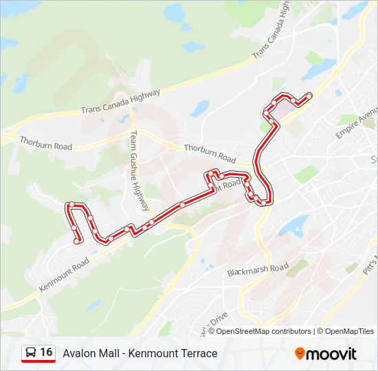 16 Bus Line Map
