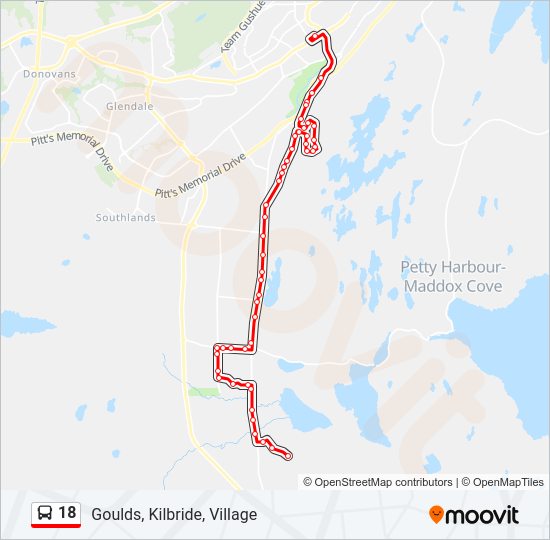 18 bus Line Map