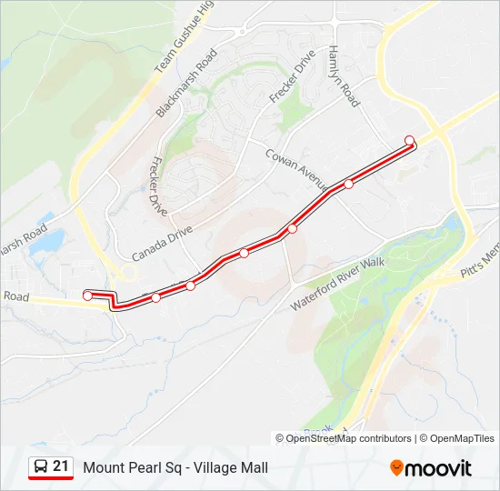 21 Bus Line Map