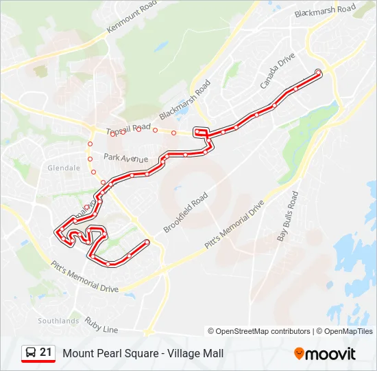 21 Bus Line Map