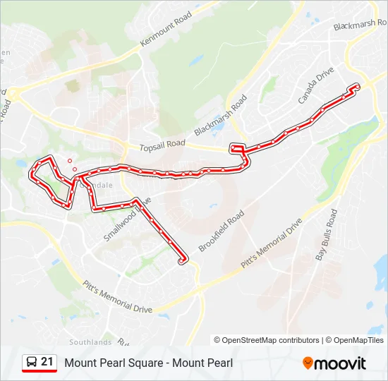 21 Bus Line Map