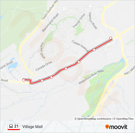 21 Bus Line Map