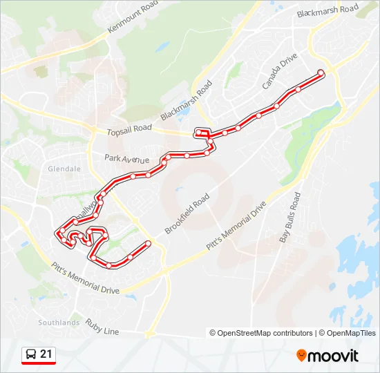 21 Bus Line Map
