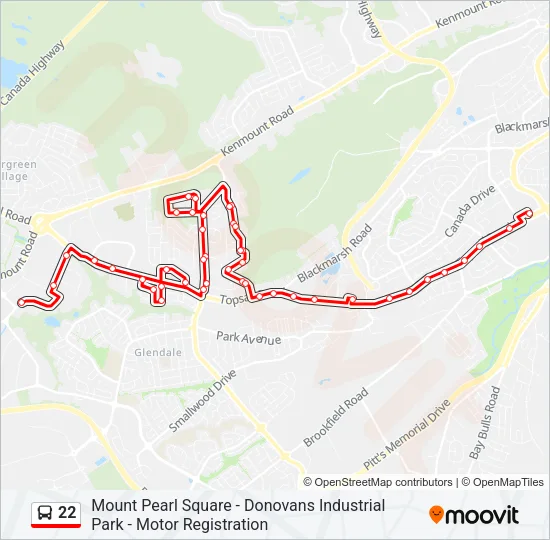 22 Bus Line Map