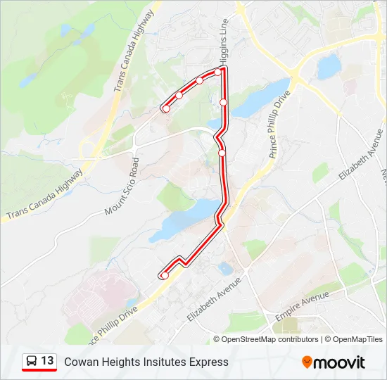 13 Bus Line Map