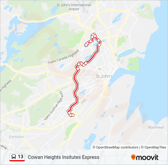 13 Bus Line Map