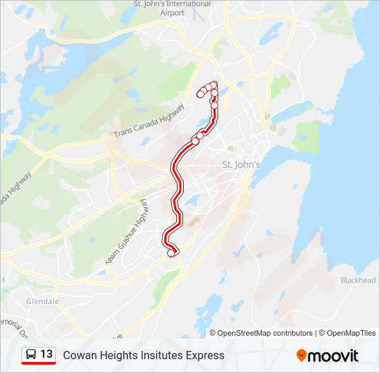 13 Bus Line Map