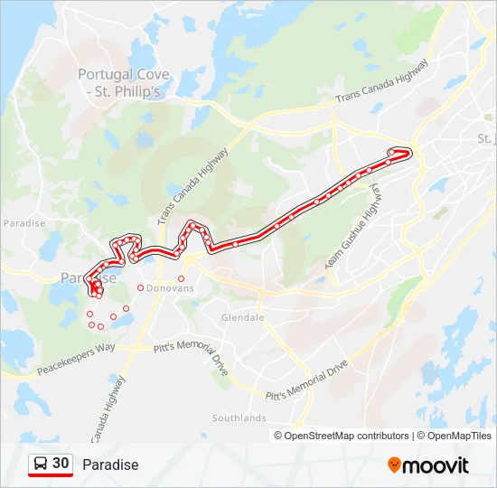 30 Bus Line Map