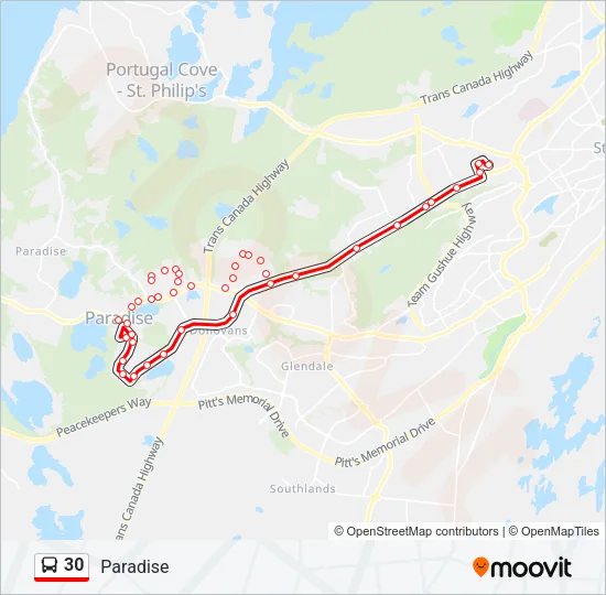 30 Bus Line Map