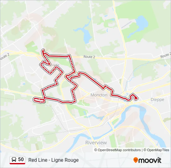 50 Bus Line Map