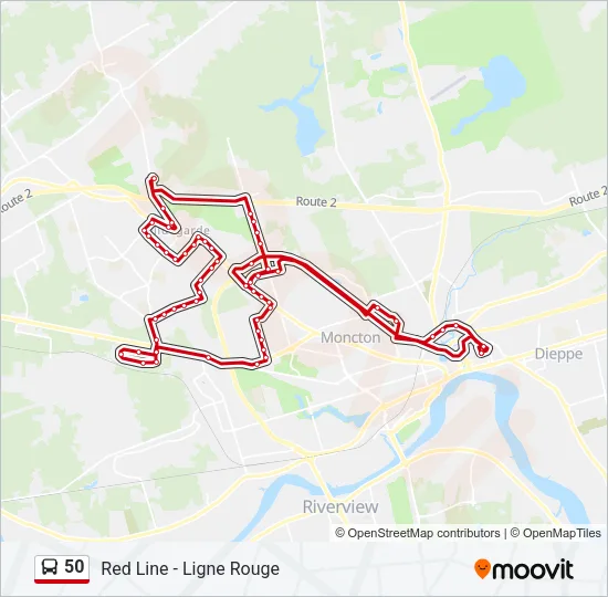 50 Bus Line Map