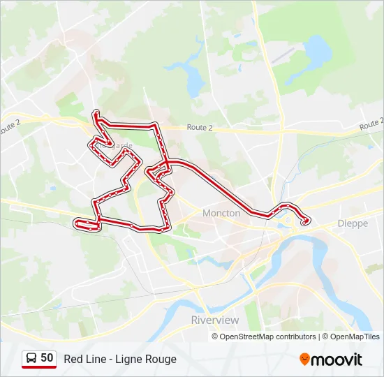 50 Bus Line Map