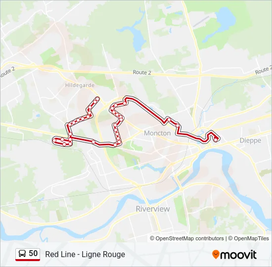50 Bus Line Map
