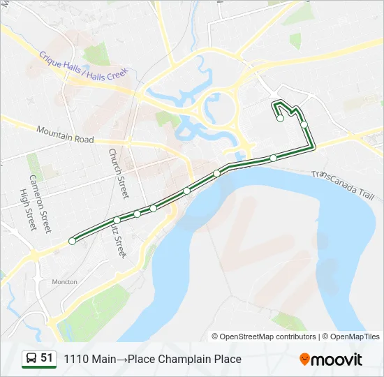51 Bus Line Map