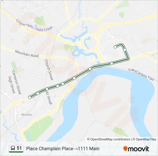 51 Bus Line Map