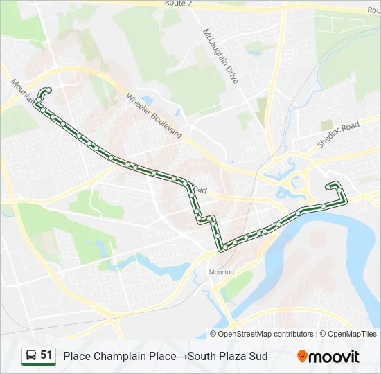 51 Bus Line Map