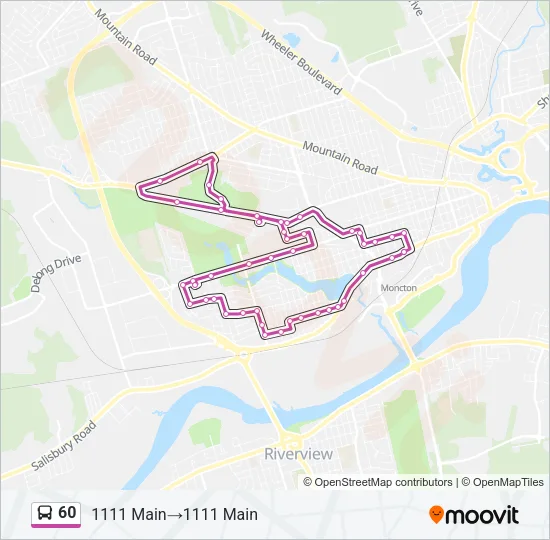 60 Bus Line Map